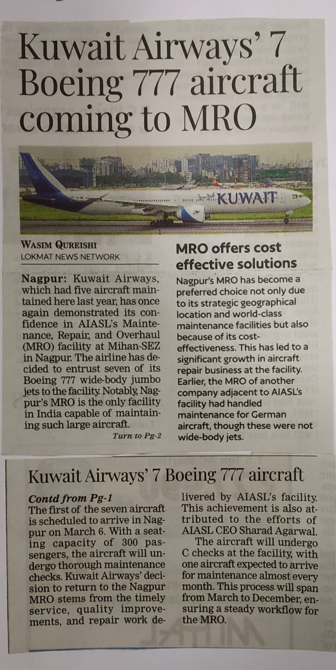 Kuwait Airway's 7 Boeing 777 aircraft coming to MRO